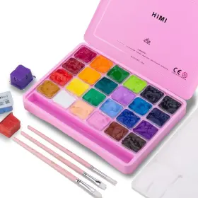 Abeier 732489313318 Himi Gouache Paint Set 24 Colors X 30ml/1oz With 3 27 Piece Pink