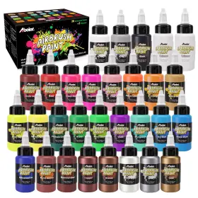 A-ap-30 Abeier Airbrush Paint 28 Colors X 1oz 30ml With 2 Thinner Ready To Spray Non-to