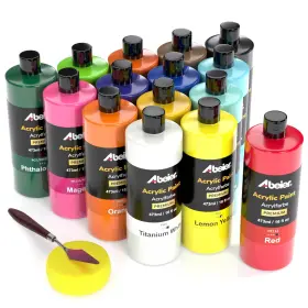 Ap-bp14 Abeier Large Bulk Acrylic Paint Set 15 16 Fl Oz Pack Of Colors