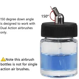 Abest 519630705495 New 10pcs Airbrush Air Brush Glass Bottle Jar 22cc / Standard Suction Lid Emp #2