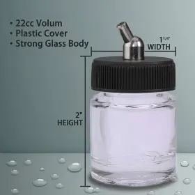 Abest 519630705495 New 10pcs Airbrush Air Brush Glass Bottle Jar 22cc / Standard Suction Lid Emp #3