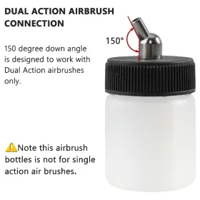Abest 519630705518 New 10pcs Dual Action Airbrush Plastic Bottle Jar 22cc / Standard Sucti #3