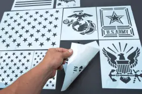 9piecepatriot Acid Tactical 767571817238 12 Pack American Patriot Stencils Marines Army Navy Flags 1776 50 Stars Gadsden #3