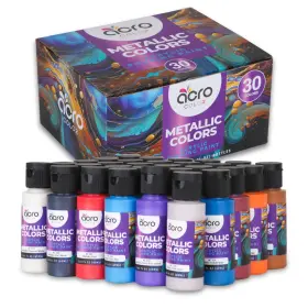 Acro Color 840309608459 Acrylic Pouring Paint Set 30 Vibrant Colors Count Pack Of 1 Assorted