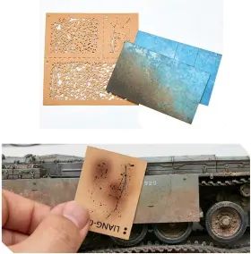 Yy152 Acxico 1set Diy Decoration Weathering Airbrush Stencils Tools For 1/35 1/48 1/72