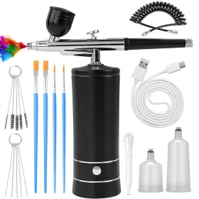 Aepto 717038132756 Airbrush For Nails Cordless Portable Kit With Compressor 2 Levels 36