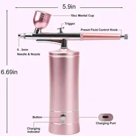 Aepto 782331707376 Airbrush For Nails Cordless Portable Kit With Compressor 2 Levels 36 #3