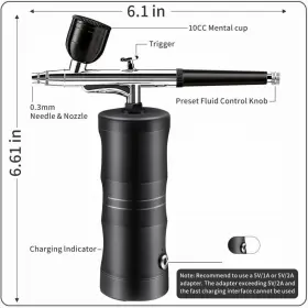 Aepto 782331707406 Airbrush For Nails Cordless Portable Kit With Compressor 36 Ps #3