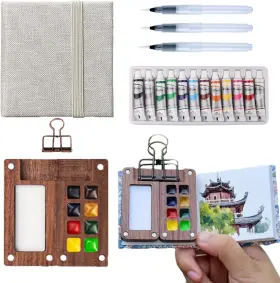 D054 Aimery Mini Watercolor Paint Set Travel Portable 1 Count Pack Of Grey