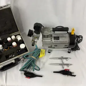121ac Airbrush City Compressor Kit - Includes 4 Airbrushes Body Paints Etc