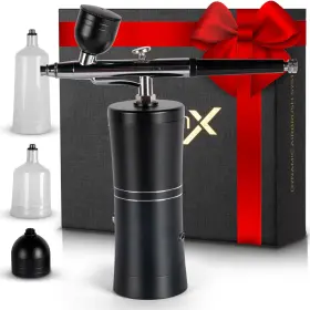 Airbrushx 717337940090 - Airbrush Kit Air Brush With Compressor Wireless Recha