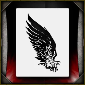 Airsick Stencils 723810972571 Angel Wing 1 - Airbrush Stencil Template