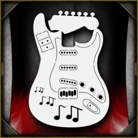Airsick Stencils 723810974131 Guitar Airbrush Stencil Template