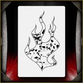 Airsick Stencils 723810974216 Skull Flames Hell Fire 1 Airbrush Stencil Template