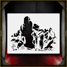 Airsick Stencils 723810975138 Rock Pile 2 - Airbrush Stencil Template