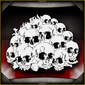 Airsick Stencils 723810975879 Skull Background 11 - Airbrush Stencil Template