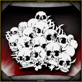 Airsick Stencils 723810975985 Skull Background 21 - Airbrush Stencil Template