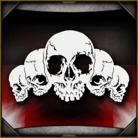Airsick Stencils 723810976036 Skull Background 26 - Airbrush Stencil Template