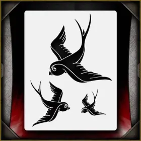 Airsick Stencils 723810976340 Sparrows Airbrush Stencil Template