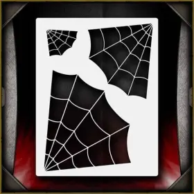 Airsick Stencils 723810976371 Spiderwebs Airbrush Stencil Template