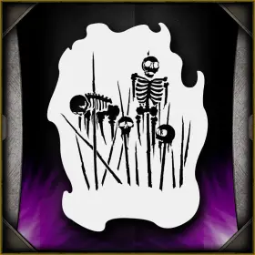 Airsick Stencils 723810976401 Spiked Skeleton 3 - Airbrush Stencil Template