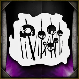 Airsick Stencils 723810976425 Spiked Skulls 1 - Airbrush Stencil Template