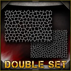 Airsick Stencils 723810976470 Stained Glass Double Set Airbrush Stencil Template