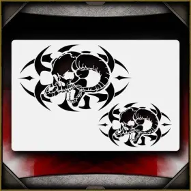 Airsick Stencils 723810976876 Tribal Skull 2 Airbrush Stencil Template