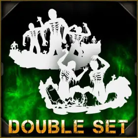 Airsick Stencils 723810977095 Zombie Silhouette 1b - Airbrush Stencil Template Zombies