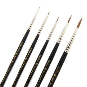 Ait Products 851300008193 Art Premium Detail Brush Set 5 Pure Kolinsky Russian Red Sable Paint Bru