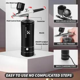 Akallibre 198715983005 Airbrush Kit With Compressor 48psi High-pressure Non-clogging Gun W #3