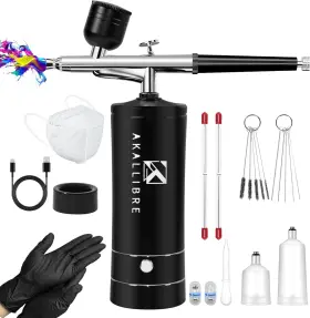 Airbrush123 Akallibre Airbrush Kit With Compressor-48psi High Pressure Non-clogging Gun
