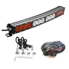 Am 619191263653 Angelma 17 Inch 90w Led Light Bars Amber White Stroboflash Offroad For Polaris