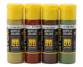 Abjatom20743 Ammo By Mig Atom 1944-45 German Standard Colors Airbrush Acrylic Paint Set