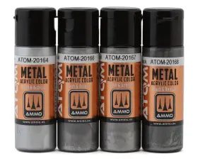 Abjatom20915 Ammo By Mig Atom Bare Metal Aircraft Colors Airbrush Acrylic Paint Set