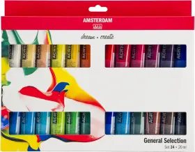 100516105 Amsterdam Royal Talens Acrylic Standard 0.67 Fl Oz Pack Of 24 Multicolored