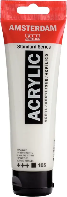 T1709-105 Amsterdam Standard Series Acrylic Tube 4.05 Fl Oz Pack Of 1 Titanium White