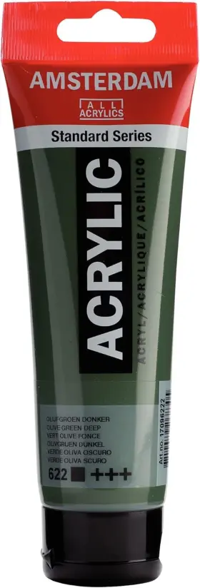 T1709-622 Amsterdam Standard Series Acrylic 0.17 Fl Oz Pack Of 1 Olive Green Deep