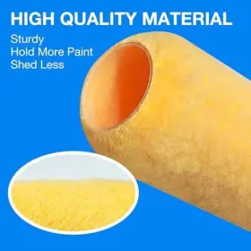 43551-118085 Andrew 18 Pcs Paint Roller Covers 9 Inch For Painting Walls Ceiling 3/8 Nap Yellow #3