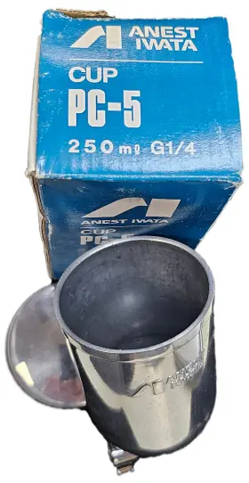 Lph-100 Anest Iwata 538995000256 250ml Pc-5 Aluminium Gravity Cup For W-101/w-100/lph-100/w-71