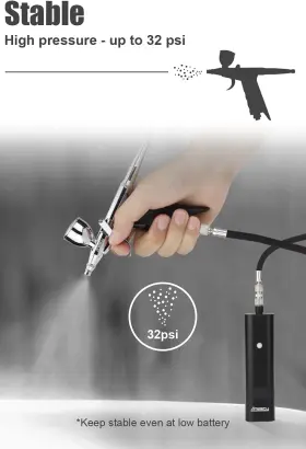 Anesty 691161133104 Ahppro High Pressure Cordless Airbrush Kit Portable Air Hose #3