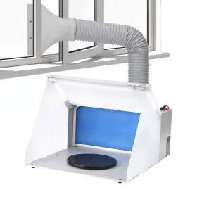 Anesty 753936681026 Airbrush Spray Booth With Bright Led Lights Turn Table Hose And Extra Replace
