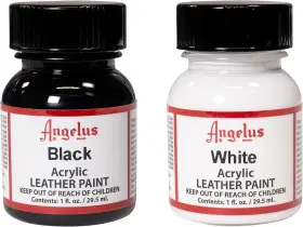 005c30 Angelus 001c30 Acrylic Leather Paint - Black And White Duo 1oz Each Durable
