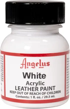 Angelus 700175603906 Acrylic Leather Paint White 1 Oz Fl Pack Of #2