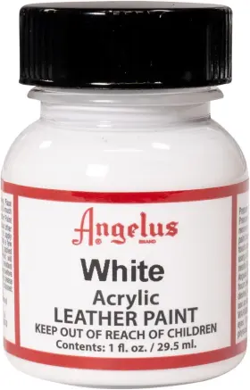 Angelus 700175603906 Acrylic Leather Paint White 1 Oz Fl Pack Of