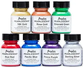 Angelus 714839640275 Pearlescent Leather Paint 1oz 1 Fl Oz Pack Of 7 Pearlized Set 1pz