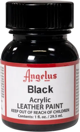 720-01-001 Angelus Acrylic Leather Paint For Shoes Sneakers 1 Fl Oz Pack Of Black