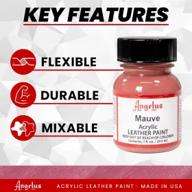 720-01-169 Angelus Acrylic Leather Paint 1 Oz Mauve #2