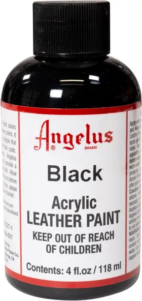 720-04-001 Angelus Acrylic Leather Paint For Shoes Sneakers 4 Fl Oz Pack Of 1 Black