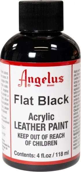 720-04-101 Angelus Acrylic Leather Paint For Shoes 4 Fl Oz Pack Of 1 Flat Black